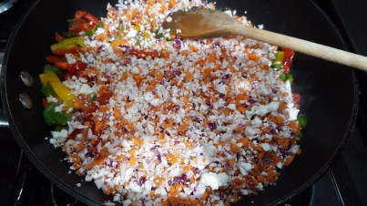 Add the minced veggies
